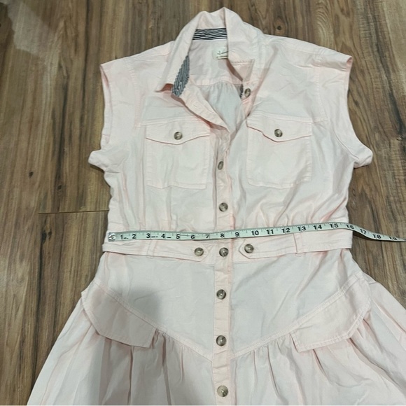Anthropologie Utility Mini Dress Pink Barbiecore - Picture 8 of 11